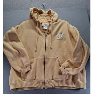 Top Threads Sports Wear Women Zip Up Sweater Kennbunkport Yellow Size L
